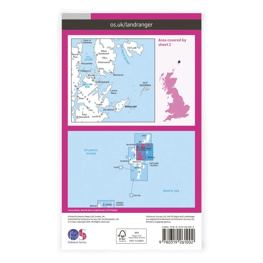 OS Landranger / Shetland Whalsay - Image 2